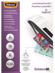 Fellowes Meleglamináló fólia, A5, 80 mikron fényes, 100 db (5306002) (5306002)