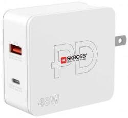 SKROSS USB-C, USB-A hálózati töltő US + 1x USB-C töltőkábel fehér (SKCH000348WPDUSCN)