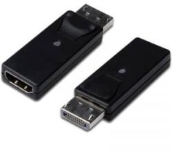 ASSMANN Kijelző csatlakozó / HDMI Átalakító [1x DisplayPort dugó - 1x HDMI alj] Fekete Kettős árnyékolás, reteszelhető, HDMI-re alkalmas