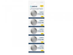 Platinet gombelem lithium CR2016 5db-os (PMBCR2016) (PMBCR2016)
