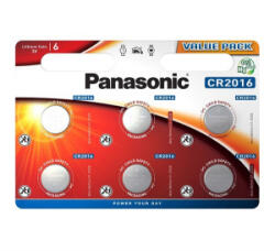 Panasonic gombelem (CR2016, 3V, lítium) 6db / csomag (CR-2016EL/6BP) - aqua
