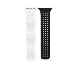 Phoner Spike Apple Watch szilikon szíj 38/40/41mm fehér/fekete (72545) (PH72545)