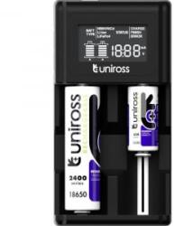 Uniross UCX004 kompakt LCD gyorstöltő Li-ion/Ni-MH/LiFePo4 akkuk töltésére