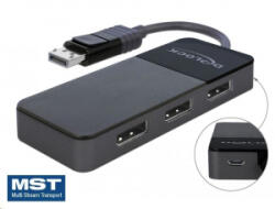 Delock DisplayPort 1.4-es elosztó 1 x DisplayPort-bemenet > 3 x DisplayPort-kimenet (87737) - aqua