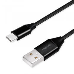 LogiLink USB 2.0 Type-C kábel, C/M-USB-A/M fekete 1 m (CU0140)