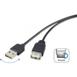Renkforce USB 2.0 A/A Renkforce hosszabbítókábel 1, 8 m, megfordítható dugóval - aqua