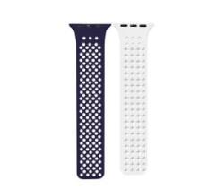 Phoner Spike Apple Watch szilikon szíj 38/40/41mm kék/fehér (72546) (PH72546)