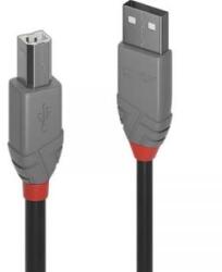 Lindy USB 2.0 Csatlakozókábel [1x USB 2.0 dugó, A típus - 1x USB 2.0 dugó, B típus] 7.50 m Fekete