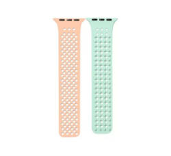 Phoner Spike Apple Watch szilikon szíj 49/45/44/42mm papya/pisztácia (72560) (PH72560)