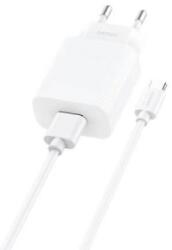 FONENG EU28 hálózati töltő + USB-A - USB-C kábel fehér (EU28 Type-C)