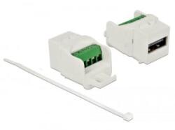 Delock Keystone modul USB 2.0 A anya sorkapocs modul fehér (86376)