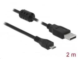 Delock USB 2.0-s kábel A-típusú csatlakozó > USB 2.0 Micro-B csatlakozó 2, 0 m fekete (84903)