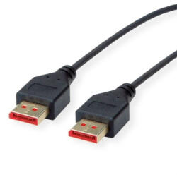 Roline DisplayPort 1.4 apa-apa vékonyított kábel 1, 5m fekete (11.04. 5961-20) (11.04.5961-20)