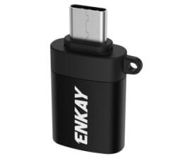 ENKAY adapter (Type-C, adatátvitelhez, OTG) FEKETE (ENK-AT101) (ENK-AT101)