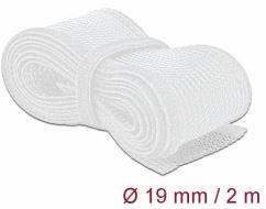 Delock fonott kábelharisnya tépőzárral 2m x 19mm fehér (20702)