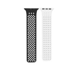 Phoner Spike Apple Watch szilikon szíj 38/40/41mm fekete/fehér (72543)