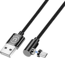 USAMS SJ446USB01 jobb oldalas mágneses USB Micro - USB töltőkábel 1m fekete (1337686) (SJ446USB01)