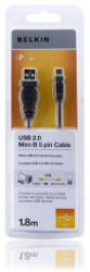 Belkin USB 2.0 A --> Mini USB B átalakító kábel 1.8 m (F3U155CP1.8M) (F3U155CP1.8M)