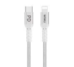 WIWU adatkábel és töltő (Type-C - lightning 8pin, PD gyorstöltés támogatás, 100cm, MFi engedélyes) SZÜRKE (WP101_G)