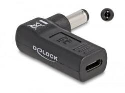 Delock Laptop töltőkábel adapter USB Type-C anya - 5, 5 x 2, 1 mm apa 90 fokban hajlított (60010)