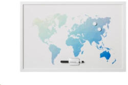 Victoria 'Világtérkép' Üzenőtábla, mágneses, 60x40 cm, fehér keret (VVBT01, MM03450660) (VVBT01, MM03450660)