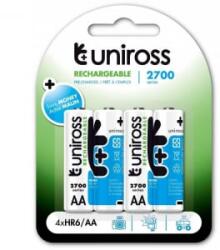 Uniross AA/ceruza 1, 2V 2700mAh Ni-MH akkumulátor 4 db/bliszter (UN4AA2700) (UN4AA2700) - aqua