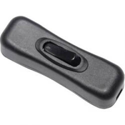 TRU COMPONENTS Zsinórkapcsoló, mini, fekete, Tru Components 1570627 (1371835)