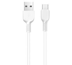 hoco. X20 adatkábel és töltő (USB - Type-C, gyorstöltés támogatás, 300cm, törésgátló) FEHÉR (X20_TYPE-C_3M_W)