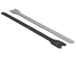 Delock Hurkolható kábelkötegelő 300 x 12 mm 10 db fekete (18688)
