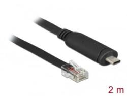 Delock USB 2.0 C-típusú apa > 1 x soros RS-232 RJ45 apa kábel 2m (63912)