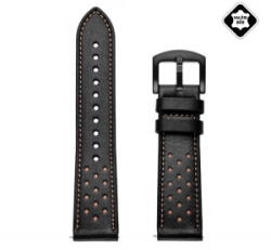 gigapack Pótszíj (univerzális, 22 mm, valódi bőr) FEKETE [Honor Watch GS 3]