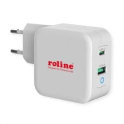 Roline 1x USB3.0 Type-A + 1x USB Type-C fali töltő 65W fehér (19.11. 1041-10)