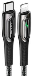 USAMS SJ518USB01 Type-C - Lightning gyorstöltő kábel 120cm fekete