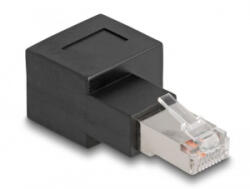 Delock RJ45 90 fokos adapter fekete (87864) (87864)