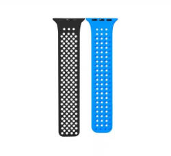 Phoner Spike Apple Watch szilikon szíj 38/40/41mm fekete/kék (72686) (PH72686)