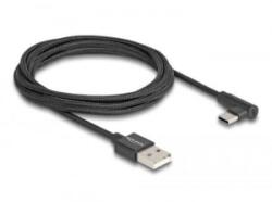 Delock USB-A - USB-C töltőkábel ívelt, 2m, fekete (80031) - aqua