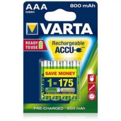 VARTA Ready To Use AAA Ni-Mh 800 mAh ceruza akku (4db/csomag)