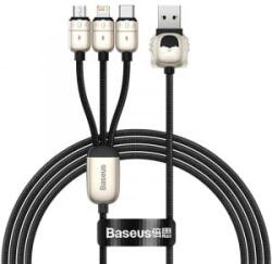 Baseus Year of the Tiger 3 az 1-ben USB-kábel, USB-Micro USB, USB-C, Lightning, 3.5A, 1.2m, fekete (CASX010001)
