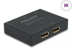 Delock DisplayPort 2 - 1 kapcsoló kétirányú 8K, 30Hz (11478) (11478)