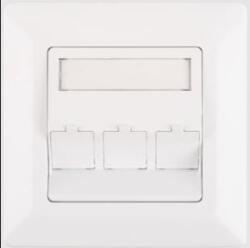 Nikomax Fali aljzat kerettel, 80x80mm, 3 portos, fehér (NMC-PL80X80-3PA-WT) - aqua
