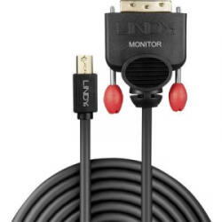 Lindy Kijelző csatlakozó / DVI Csatlakozókábel [1x Mini DisplayPort dugó - 1x DVI dugó, 18+1 pólusú] 3.00 m Fekete