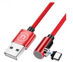 USAMS SJ445USB02 mágneses USB - USB-C töltőkábel 1m piros (1337681)