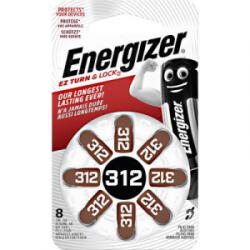 Energizer ZA312 hallókészülék elem, cink-levegő, 1, 4V, 160 mAh, 8 db, Energizer ZA312, PR41 (E301431800)
