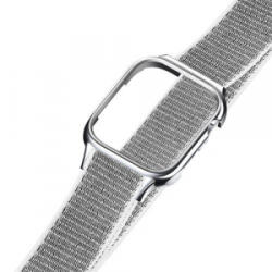 Usams ZB74IW2 Apple Watch 44mm textile tépőzáras szíj és tok ezüst (1324428) (ZB74IW2)