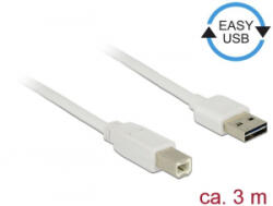 Delock EASY USB 2.0 Type-A -> Type-B kábel 3m fehér (85154)