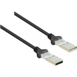 Renkforce USB 2.0 csatlakozókábel, 1x USB 2.0 dugó A - 1x USB 2.0 dugó A, 3 m, fekete, aranyozott, renkforce - aqua