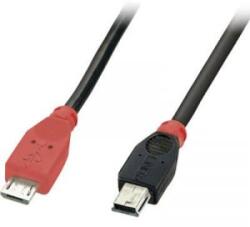 Lindy USB 2.0 Csatlakozókábel [1x USB 2.0 dugó, mikro B típus - 1x USB 2.0 dugó, mini B típus] 0.50 m Fekete OTG funkcióval