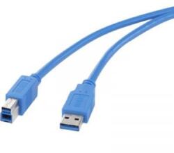Renkforce USB 3.0 csatlakozókábel, 1x USB 3.0 dugó A - 1x USB 3.0 dugó B, 1, 8 m, kék, aranyozott, renkforce - aqua