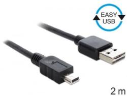 Delock EASY-USB 2.0-s A-típusú > USB 2.0-s Mini-B-típusú kábel 2m (85554)