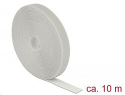 Delock Velcro szürke ragasztó szalag guriga Hx 10 m x Sz 20 mm (18281) (18281)